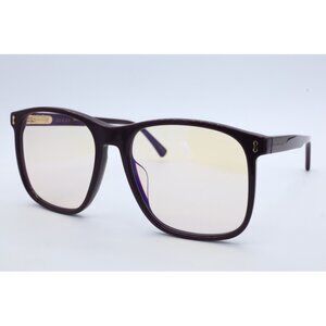 Gucci GG 1041S 005 Brown Square Sunglasses Yellow-Tinted Lenses NEW!